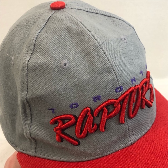 Vintage NBA Toronto Raptors Basketball The Home Game Gray Red Strap Back Hat Cap - Picture 9 of 14